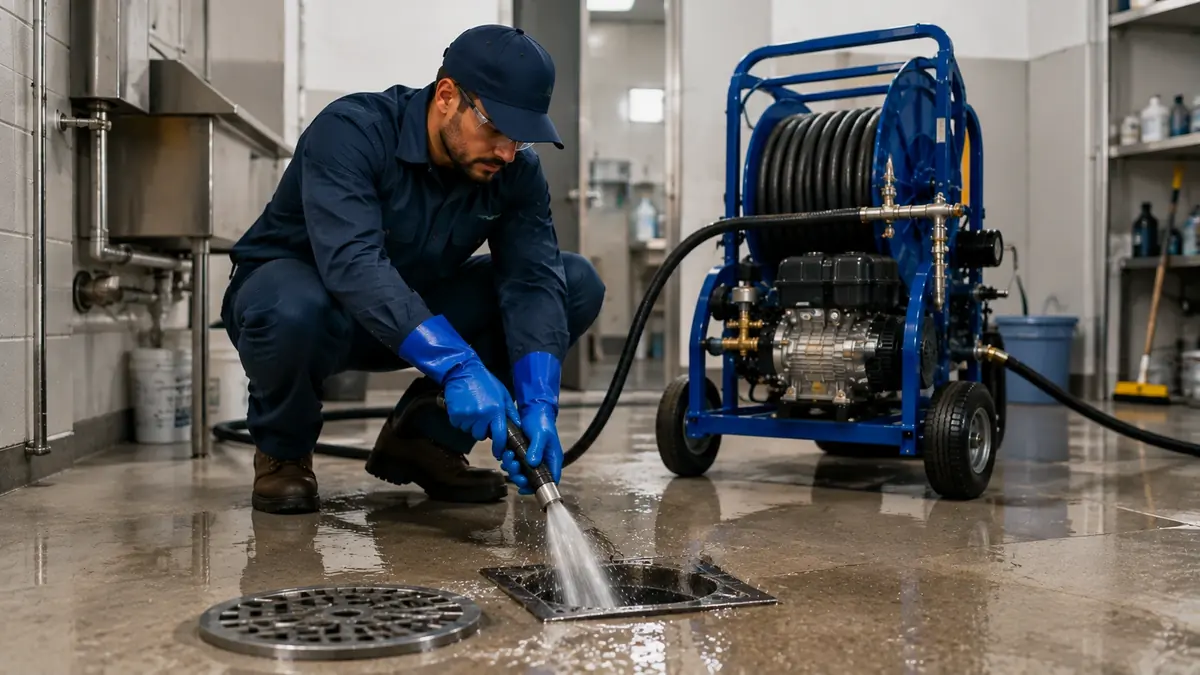 Floor Drain Hydro Jet Cleaning in San Pedro